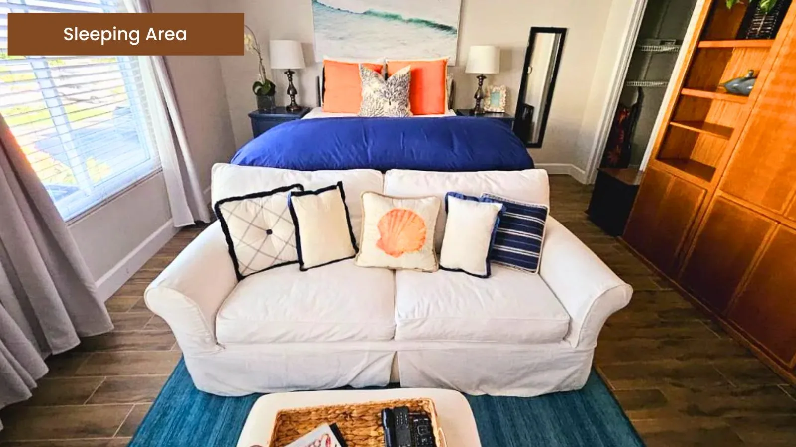 Studio living space with designer furnishings
